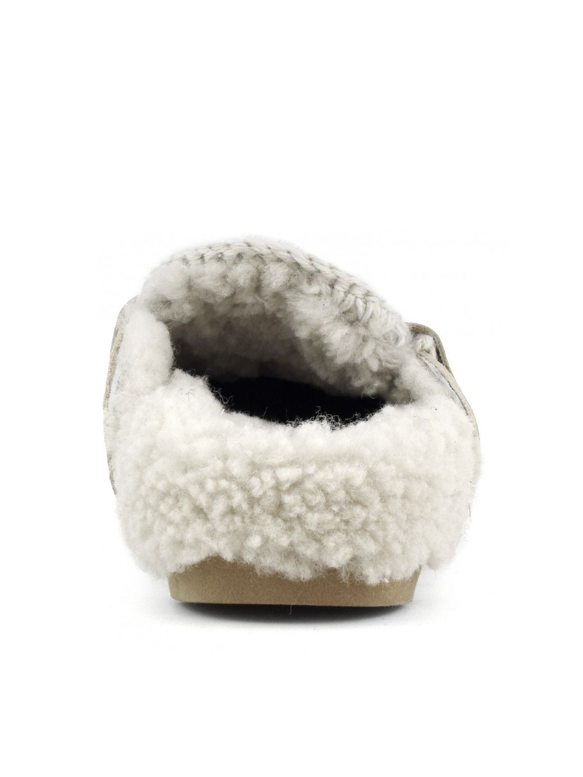 White winter bio slide mules MOU