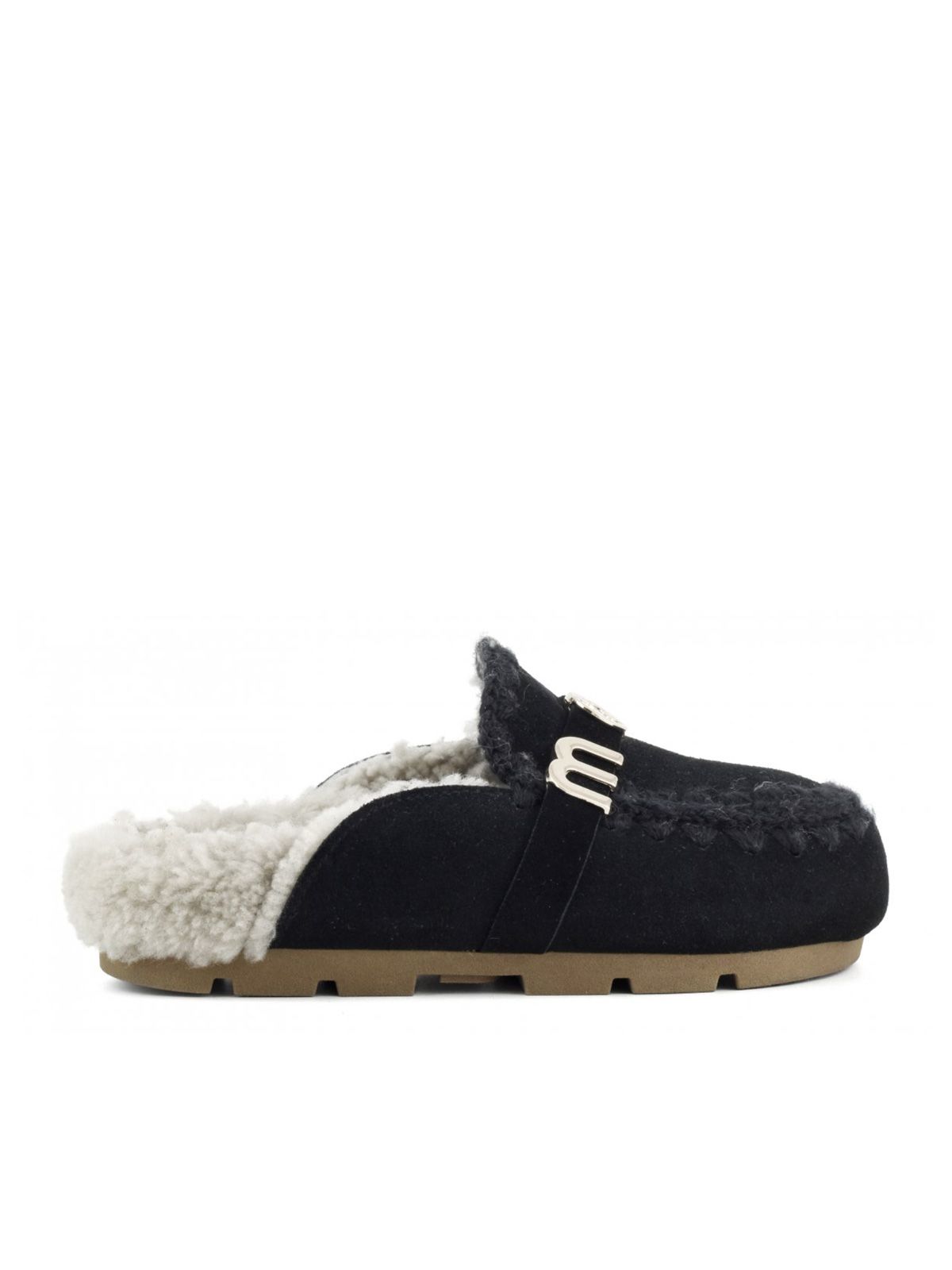 Black winter bio slide mules