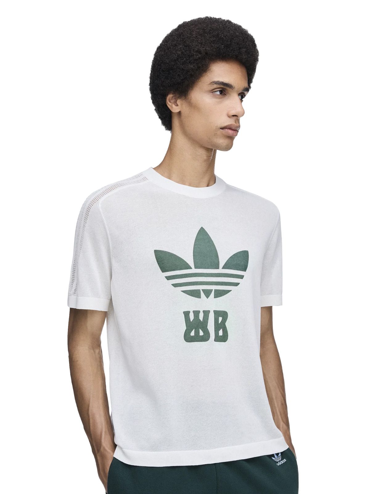 White wb knit t-shirt ADIDAS X WALES BONNER